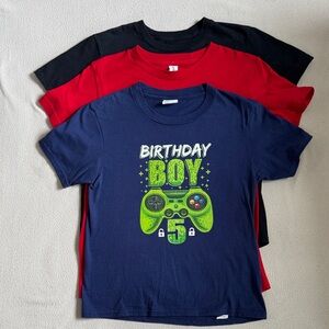 Birthday Boy T-Shirt Bundle Set of 3, Size Various